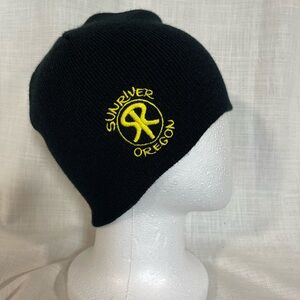 Sun River Oregon Black Beanie with Yellow Embroidery